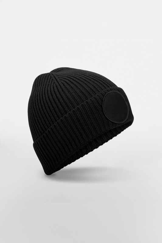 B332R CIRCULAR FASHION PATCH BEANIE
