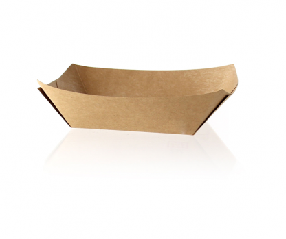 BROWN KRAFT BOAT TRAY GREASE RESISTANT 215X150X50MM-2X250PCS