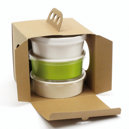 BROWN KRAFT TAKE AWAY BOX 176X176X150MM-4X25PCS