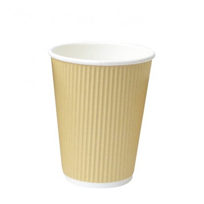 RIPPLED WALL BEIGE CUP 12OZ 20 x 25 PCS