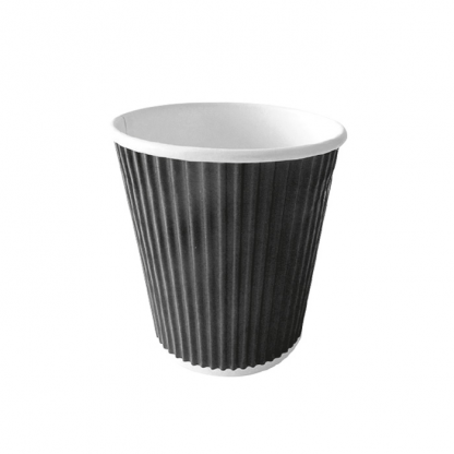 RIPPLED CUP BLACK 23CL/8 OZ 25 X 40 PCS