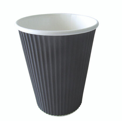RIPPLED CUP BLACK 30CL/12OZ 20 x 25 PCS