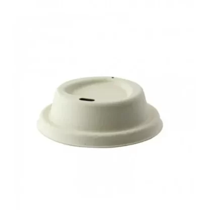 BROWN SUGARCANE FIBER DOME LID WITH HOLE DIAM 80MM X1000PCS (10X100PCS)