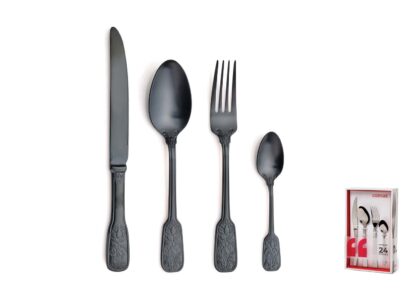 24 PIECES VERSAILLES 18/10 3,5MM. SATIN BLACK