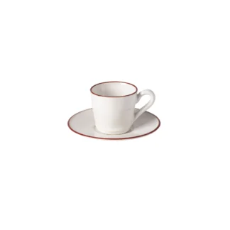 BEJA Tea  saucer 17, White & red
