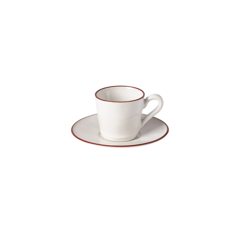 BEJA Tea saucer 17, White & red