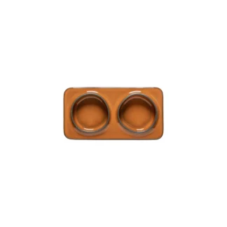 ÂMBAR 2-Section rect. tray 19, Dark caramel