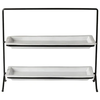 PLANO Tiered stand with two trays 37, White