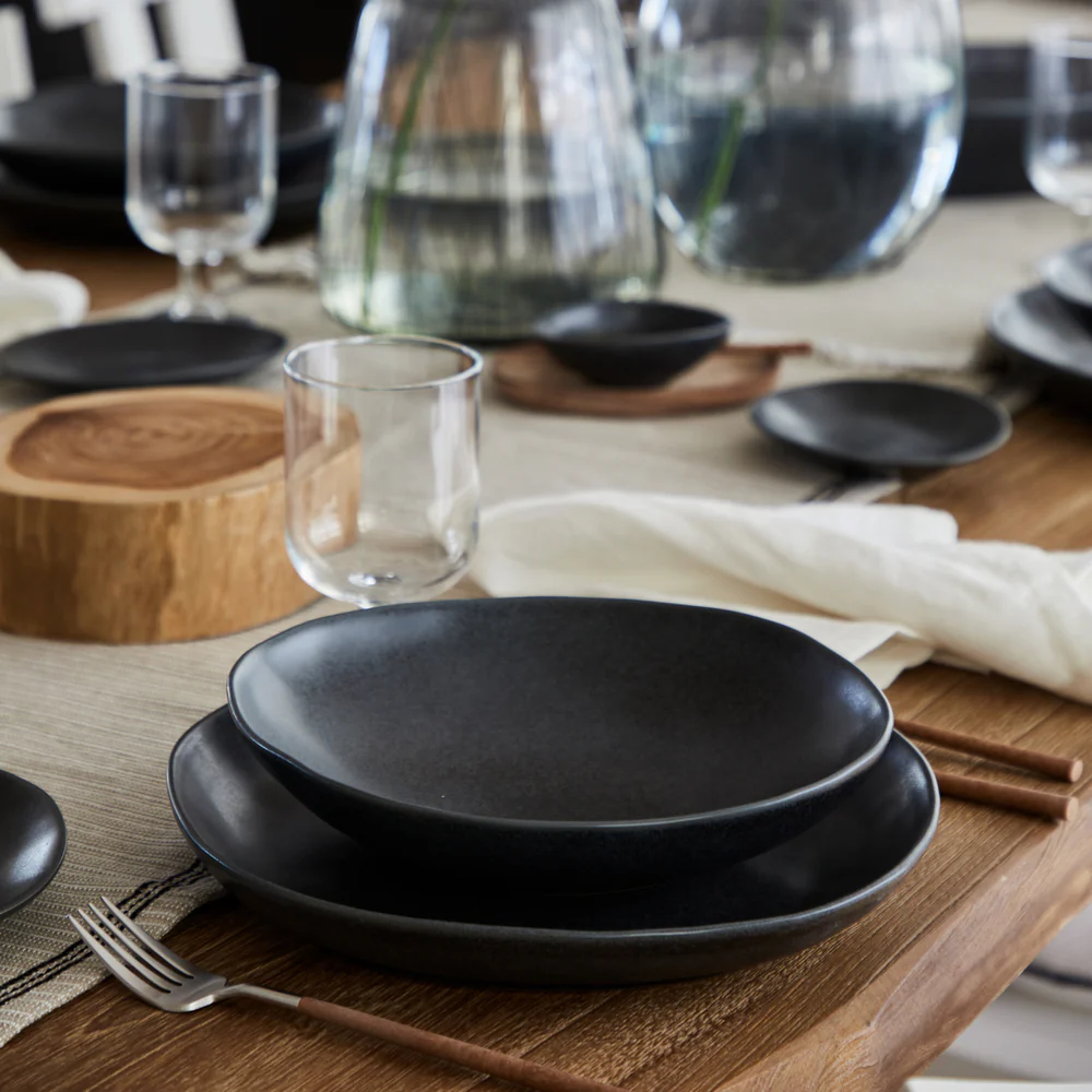 LIVIA Dinner plate 28, Matte black - Image 4