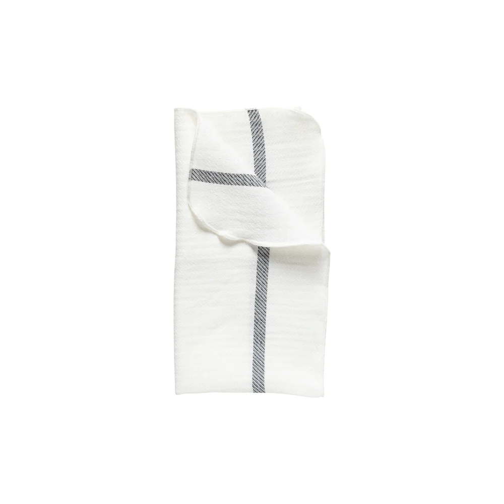 CAROLINA Napkin 50% LI 50% CO, White-Blue