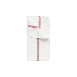 CAROLINA Napkin 50% LI 50% CO, White-Red