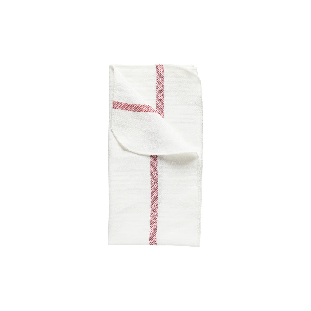 CAROLINA Napkin 50% LI 50% CO, White-Red