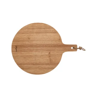 OAK COLLECTION round cutting/serving board w/handl