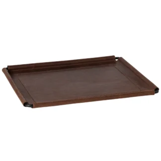 LEATHER COLLECTION Leather rect. tray 31 cm, Brown