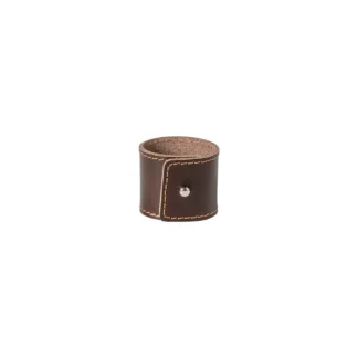 LEATHER COLLECTION Set 4 leather napkin rings, Bro