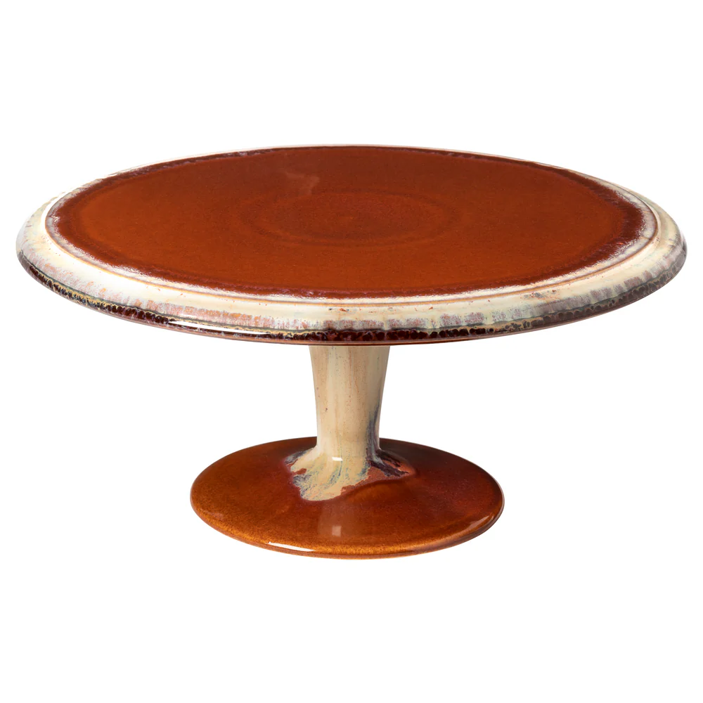 POTERIE Footed plate 33, Caramel-latte