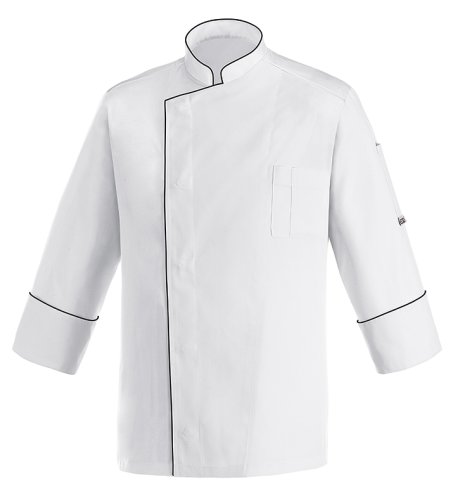 Egyptiläisestä puuvillasta kokin takki unisex mallissa, hengittävä selkä ja painonapit